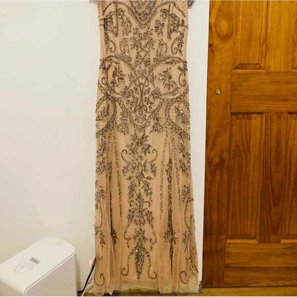 Pisarro Nights Beaded Mesh Gown - Picture 2 of 8